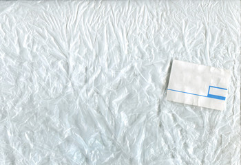 light polyethylene texture with paper label