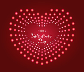 Vector illustration with heart frame with light effects for Valentine`s day