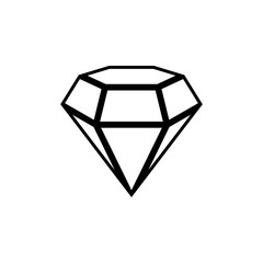 Diamond. Vector Illustration on the theme Patrick Day. Black icon isolated on a white background. For a logo, poster or banner and greeting card.