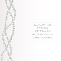 Gray background with pearl necklace. Vector illustration