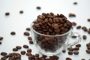 coffee beans isolated on white