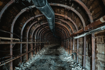 View of the mine. Underground area of gold mining.