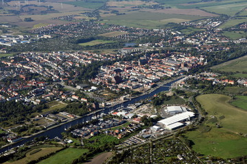 Greifswald, Blick auf die Altstadt von Norden 2014