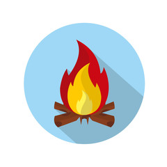 Adventure icon. Bonfire flat icon design.