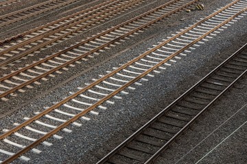 railway tracks overview or close up