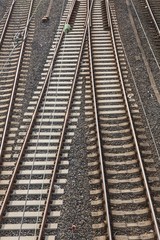 railway tracks overview or close up