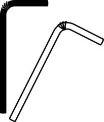 Straw icon, vector