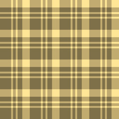 Seamless pattern in stylish discreet light yellow and dark beige colors for plaid, fabric, textile, clothes, tablecloth and other things. Vector image.