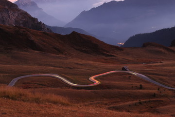 fantastic car trail lights running