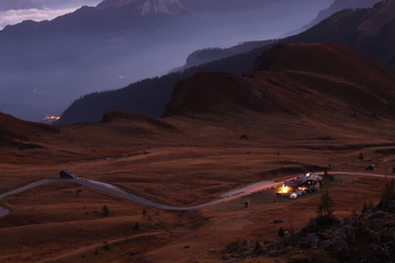 fantastic car trail lights running