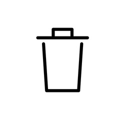 Trashcan Trendy Icon, Trash, Recycle Vector Illustration