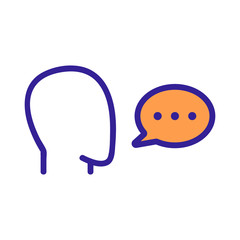 man tells the icon vector. Thin line sign. Isolated contour symbol illustration