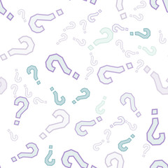 Quiz seamless pattern. Question marks, doubt, faq