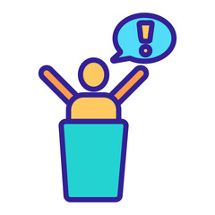 public protest icon vector. Thin line sign. Isolated contour symbol illustration