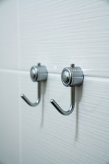 towel hooks, clothes rack, on a white background