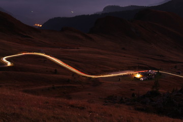 fantastic car trail lights running