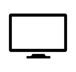 PC monitor, digital display, desktop screen / vector icon illustration