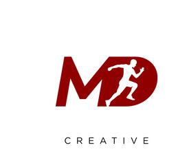 Obraz premium md run logo design vector icon symbol