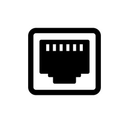 Lan connector (plug) vector icon illustration