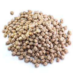 Chickpeas on a white isolated background. Food peas for your website design. Kitchen theme cuisine and cooking