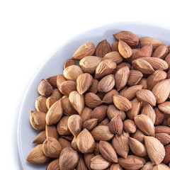 Migdal on a white isolated background. Food nuts for your website design. Theme of cooking and cooking