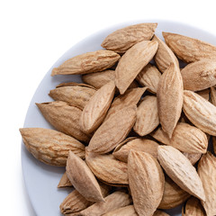 Migdal on a white isolated background. Food nuts for your website design. Theme of cooking and cooking