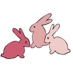  Hare, black and white vector illustration for coloring book. 