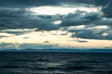 Clouds over lake Baikal