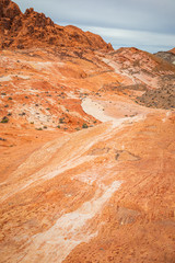 Red rocky mountains of Valley of Fire in Nevada, USA