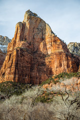 Naklejka premium Isaac Peak of the Court of the Patriarchs, the Three Patriarchs in Zion National Park