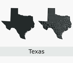 Texas vector maps counties, townships, regions, municipalities, departments, borders