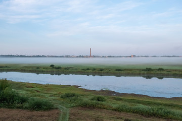 Morgenebel über der Memel bei Neman