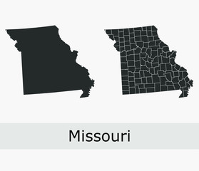 Missouri vector maps counties, townships, regions, municipalities, departments, borders