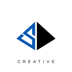 s pyramid logo design vector