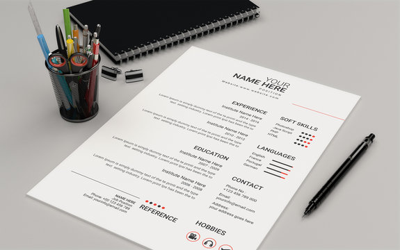 Creative Cv Template Design Vector