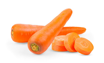 Fresh carrot on a white background