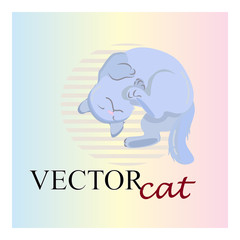 Cute blue cat for a logo - vectorielles image