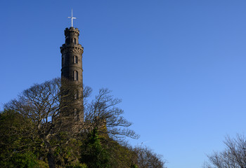 Fototapeta premium View from Calton hill to old part of Edinburgh, capital of Scotland