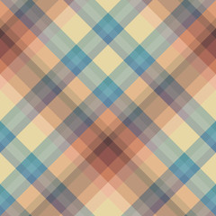 Seamless pattern in stylish light yellow, dark blue, beige and brown colors for plaid, fabric, textile, clothes, tablecloth and other things. Vector image. 2