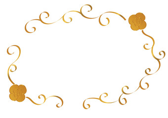 豪華な花のフレーム　ゴールド