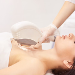 Laser elos medical device. Remove unwanted hair and asteriks. Cosmetology spa procedure at salon....