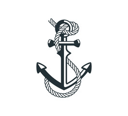 ship anchor with rope vector graphic design for logo and illustration