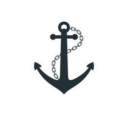ship anchor with steel chain vector graphic design for logo and illustration