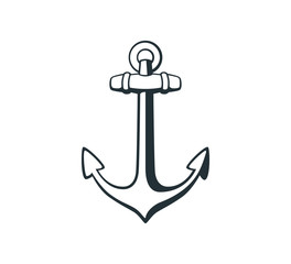 ship anchor vector graphic design for logo and illustration © great19