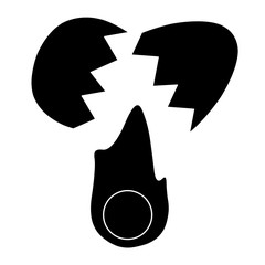 black icon of  a broken egg