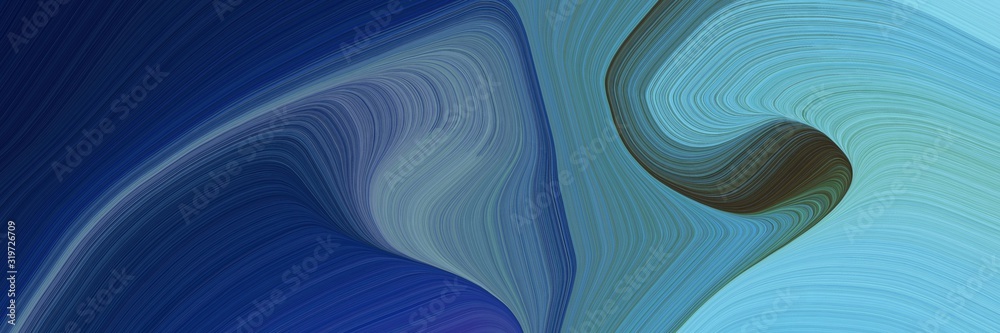 Aufkleber dynamic horizontal header with dark slate gray, midnight blue and sky blue colors. dynamic curved li