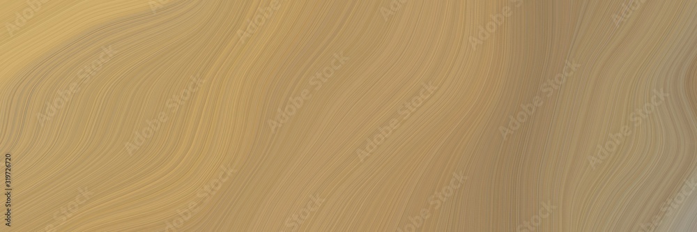 Poster flowing designed horizontal banner with dark khaki, burly wood and pastel brown colors. dynamic curv