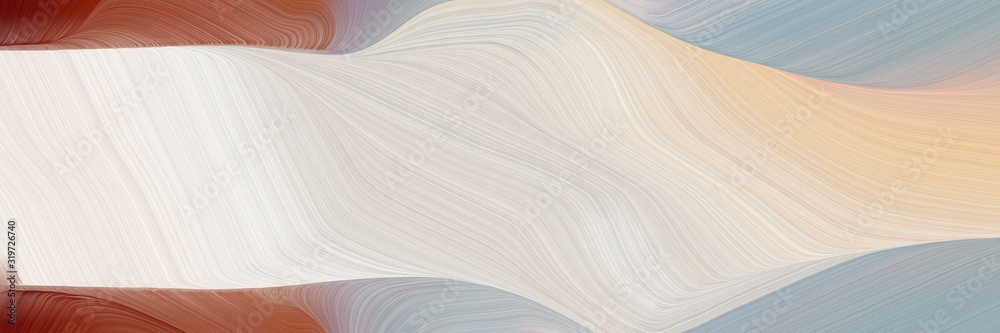 Aufkleber artistic horizontal header with light gray, sienna and dark gray colors. dynamic curved lines with fluid flowing waves and curves
