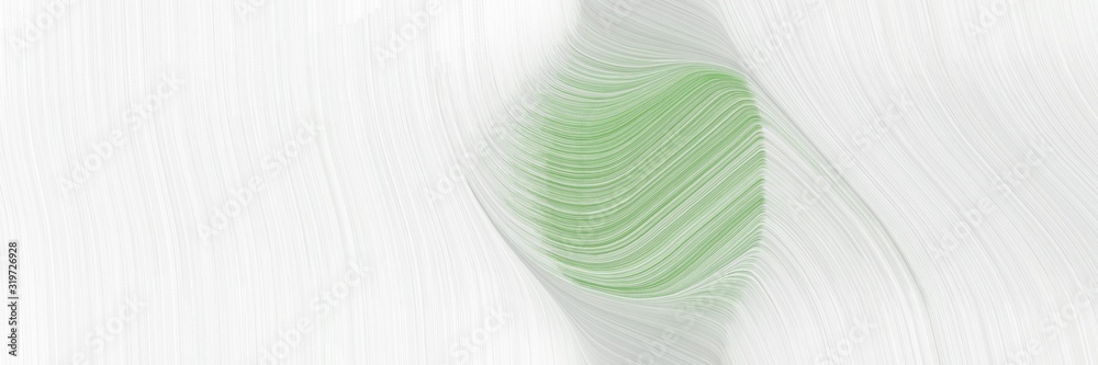 Poster artistic horizontal banner with linen, white smoke and dark sea green colors. dynamic curved lines w