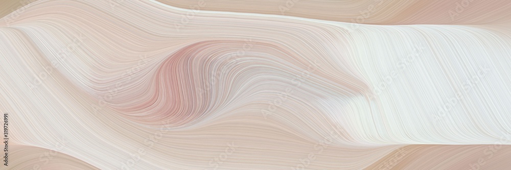 Fototapete moving horizontal header with pastel gray, lavender and rosy brown colors. dynamic curved lines with fluid flowing waves and curves